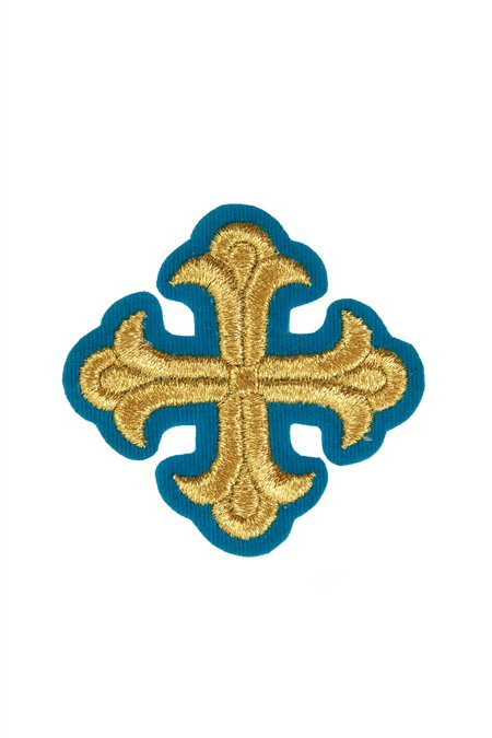 Крест 4 ЛУКОШКО голубой с золотом,6-7 см