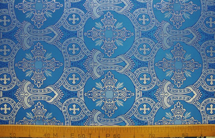 Шелк КОРОНА/ЛАВРА, голубой с серебром, шир. 160 см