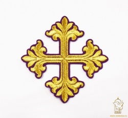Крест 2 ВИФЛЕЕМ, фиолет с золотом, 10-12 см. арт. 27788