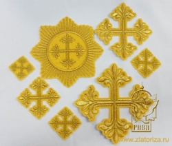 Набор крестов, иерейский, ВИФЛЕЕМ, желтый с золотом, 14 шт, арт. 22788 Набор крестов, иерейский, ВИФЛЕЕМ, желтый с золотом, 14 шт, арт. 22788