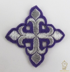 Крест 4 КАПЛЕВИДНЫЙ, фиолетовый с серебром,6-7 см