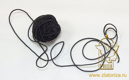 Резинка шляпная, черная, шир. 1,3 мм (50 м моток)