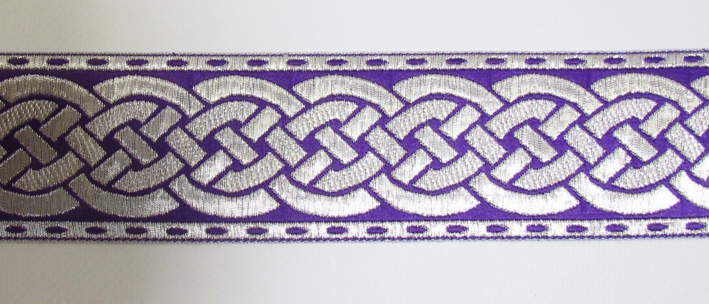 Галун ПЛЕТЕНКА, фиолетовый с серебром, шир. 5 см, РА