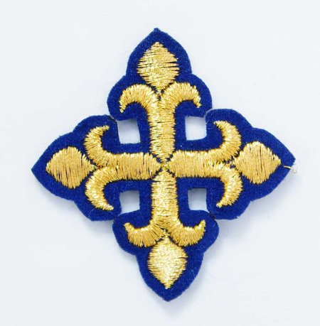 Крест 5, синий с золотом,4-5 см