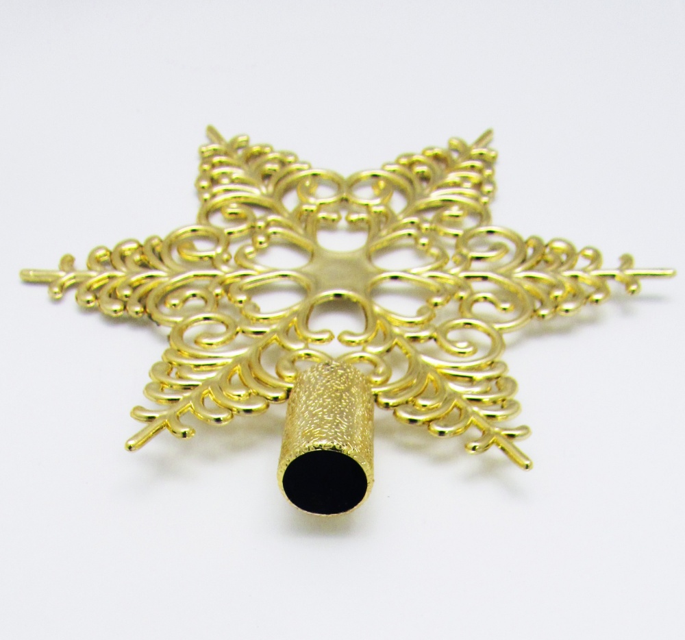 Украшение на елку Звезда кружевная , цвет золото, металл, 14 х 15 см