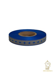 Галун ГОРОХ, голубой с золотом, шир. 1,5 см, ФР