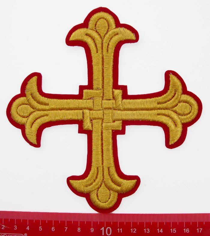 Крест 1 ЛУКОШКО, красный с золотом,14,5 -16 см