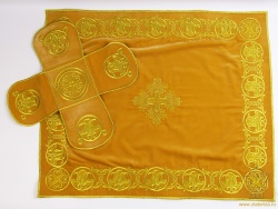Покровцы бархат, вышитые, желтые с золотом