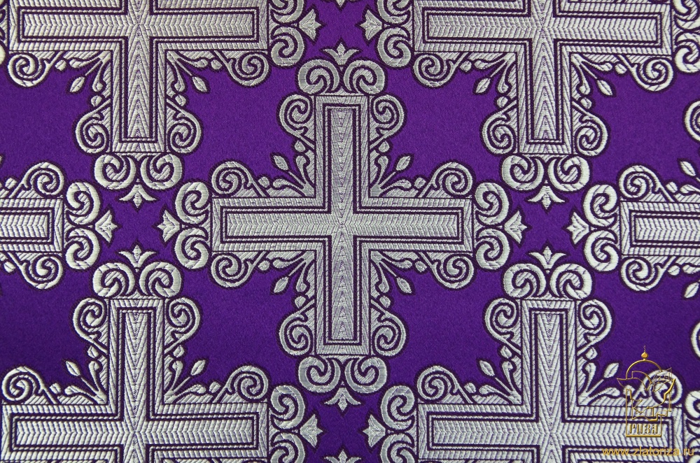 Шелк ПОКРОВСКИЙ, фиолетовый с серебром, шир. 150 см, Рахманово