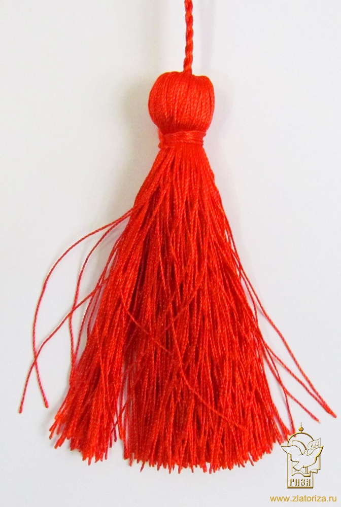 Кисть красная 9 см, полиэстр