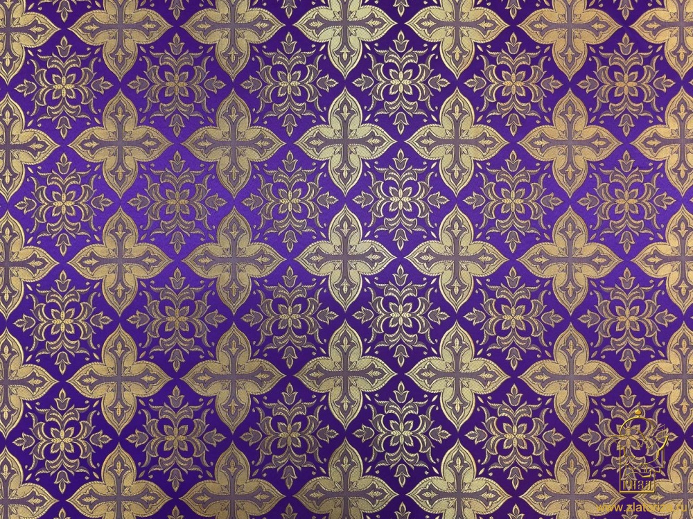 Шелк ВЕРА-2, фиолетовая с золотом, шир. 150 см, Рахманово