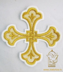 Крест 2 КОЛОМНА, белый с золотом, 10-12 см