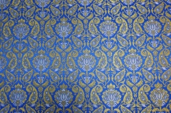 Парча ФЕНИКС, голубая с золотом, шир. 150 см, Рахманово