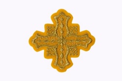 Крест 4 БОЧКА, желтый с золотом,6-7 см