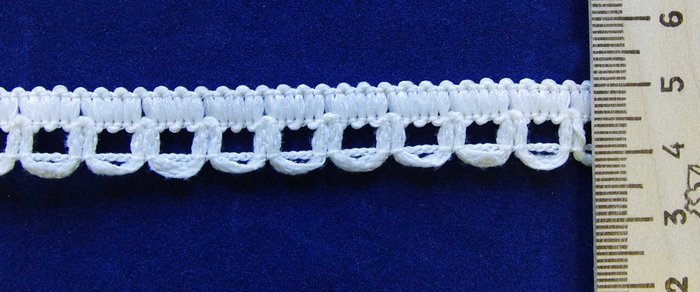Тесьма шторная, белая вязаная ( 20 м в упаковке)