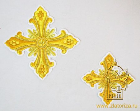 Набор крестов, архиерейский, белый с золотом, 21 шт, В