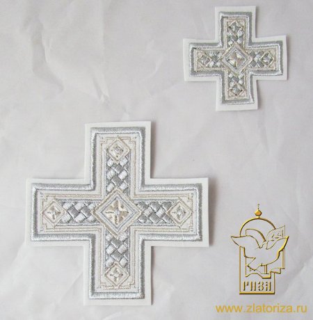 Набор крестов, иерейский, НИКОЛЬСКИЙ, белый с серебром, 14 шт
