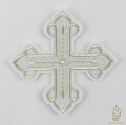 Крест 1 КАНОН белый со светлым серебром,14,5 -16 см