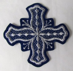 Крест 5, синий с серебром,4-5 см