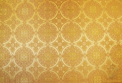 Парча ВЛАДИМИРСКАЯ, желтая с горчицей, с золотом, шир. 150 см, Рахманово