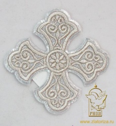 Крест 3 УЗОРНЫЙ лаке серебро,8-9 см