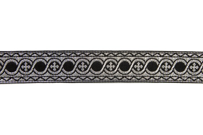 Галун ГОРОХ, черный с серебром, шир. 2,3 см, ФР