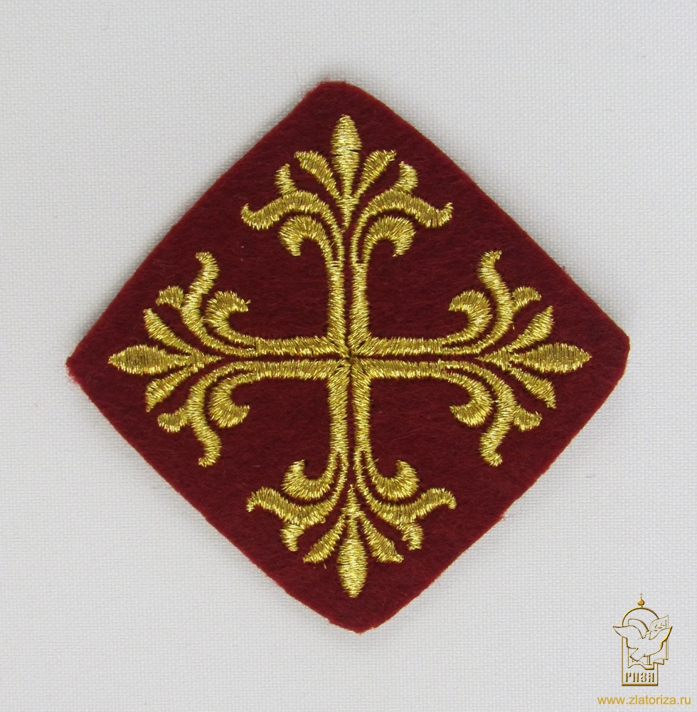 Крест 4 ВИФЛЕЕМ бордо золот, 6,5 см