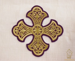 Крест 1 УЗОРНЫЙ фиолетовый с золотом,14,5 -16 см