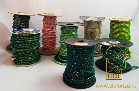 Шнур витой, с люрексом, цвет - микс, шир. 3-5 мм Шнур витой, с люрексом, цвет - микс, шир. 3-5 мм