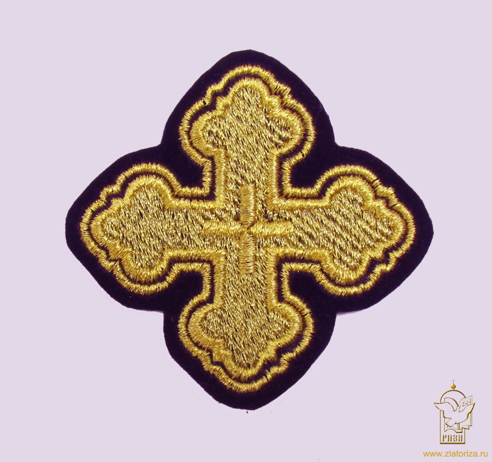 Крест 3 СТАРОРУССКИЙ, фиолетовый с золотом,8-9 см