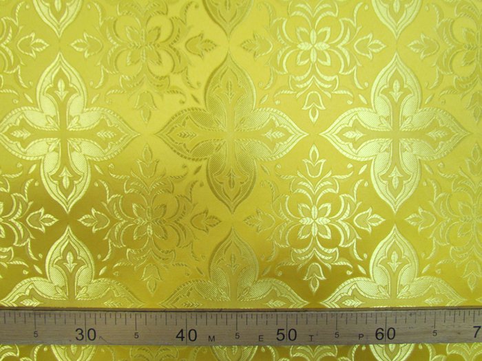 Шелк ВЕРА-2, желтый с золотом, шир. 150 см, Рахманово