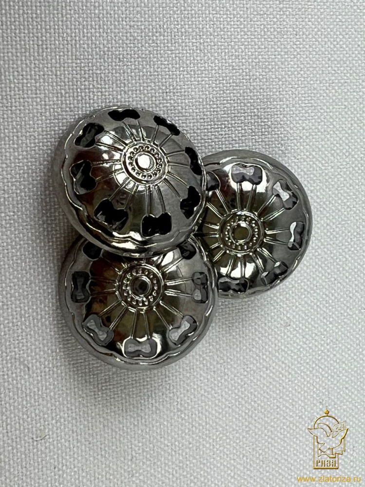 Пуговицы 25 СОЛНЫШКО пластик серебро