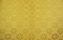 Шелк КРУЖЕВНИЦА, желтая с золотом, с горчицей, шир. 150 см, Рахманово