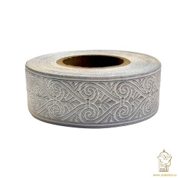 Галун АФИНЫ, белый с темным серебром, шир. 5 см, РА