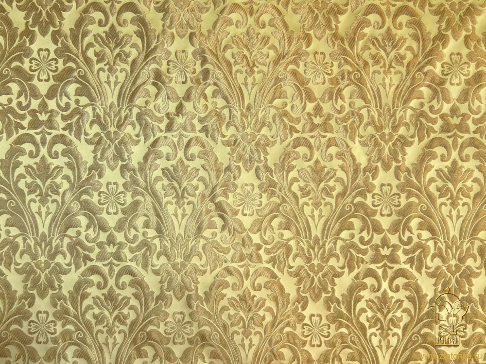 Парча КУПИНА, желтая светлая с золотом, шир. 155 см