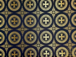 Шелк ДАМАСК, черный с золотом, шир. 165 см