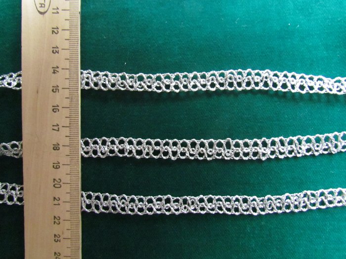 Тесьма ПЕТЕЛЬКА, серебро (20 м моток)