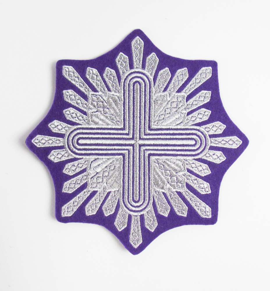 Набор крестов, иерейский, СОЛНЦЕ, фиолетовый с серебром, 14 шт