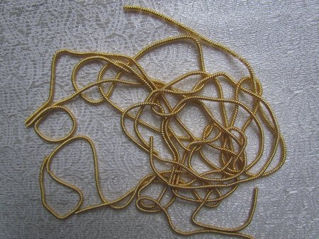 Канитель 40К золото, шир. 2 мм, Спагетти