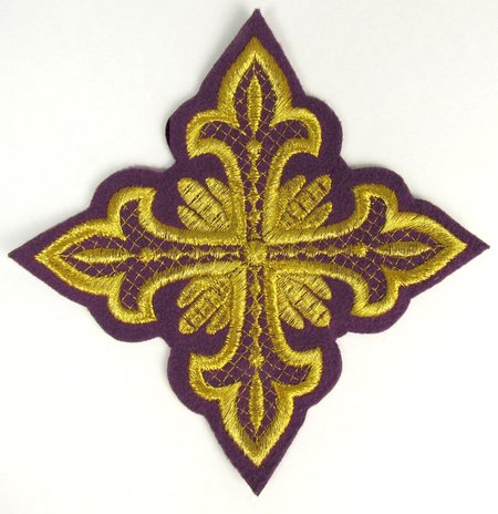 Крест 2 ОСТРЫЙ, фиолетовый с золотом,10-12 см