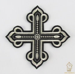 Крест 2 КАНОН черный с серебром, 11-12 см
