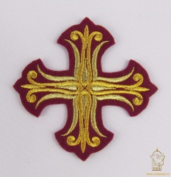 Крест 3 СОФИЯ бордо с золотом, 8-9 см Крест 3 СОФИЯ бордо с золотом, 8-9 см