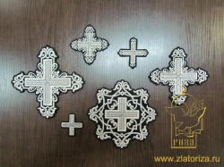 Набор крестов, иерейский, УЗОР черный с серебром, 14 шт, арт. 22461