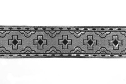 Галун ФР ПРЯМОЙ КРЕСТ черный с серебром, шир. 4 см