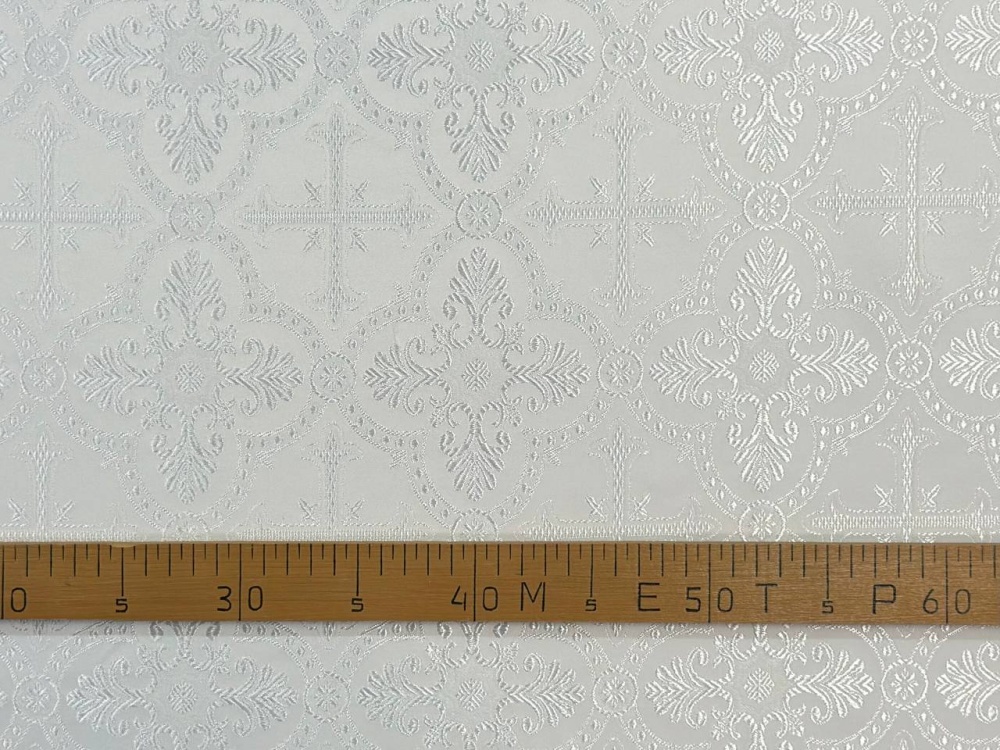 Шелк ПП ВАЛДАЙ, белый с серебром, шир. 150 см