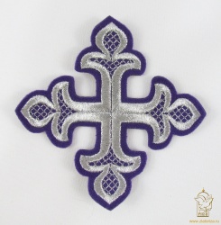 Крест 2 КАПЛЕВИДНЫЙ, фиолетовый с серебром, 10-12 см