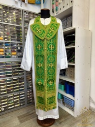 Епитрахиль + поручи, зеленый с золотом, парча