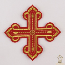 Крест 2 КАНОН красный с золотом, 11-12 см Крест 2 КАНОН красный с золотом, 11-12 см