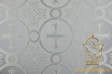 Шелк КОРИНФ, белый с серебром, шир. 165 см