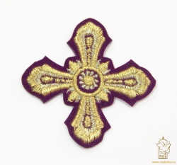 Крест 4 РЕЗНОЙ, фиолетовый с золотом,6-7 см